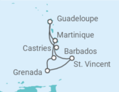 Itinerario della crociera Guadalupa, Santa Lucia, Barbados, Saint Vincent e Grenadine - MSC Crociere