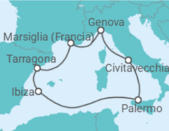 Itinerario della crociera Italia, Spagna, Francia - MSC Crociere