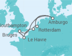 Itinerario della crociera Regno Unito, Francia, Belgio, Olanda - AIDA