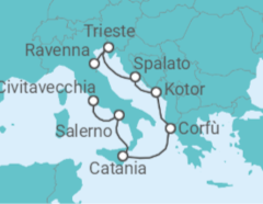 Itinerario della crociera Italia, Grecia, Montenegro, Croazia - NCL Norwegian Cruise Line