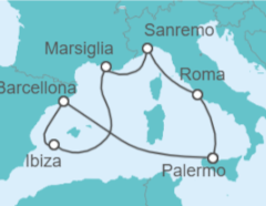 Itinerario della crociera Italia, Francia, Spagna - Costa Crociere
