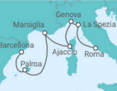 Itinerario della crociera Spagna, Francia, Italia - Princess Cruises