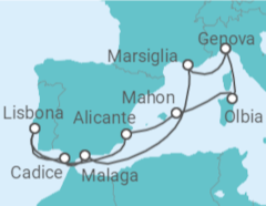 Itinerario della crociera Francia, Spagna, Portogallo, Italia Bevande Incluse - MSC Cruceros