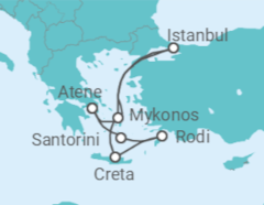 Itinerario della crociera Turchia, Grecia - Costa Cruceros