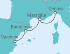 Itinerario della crociera Spagna, Francia - MSC Cruceros