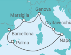 Itinerario della crociera Italia, Francia, Spagna - Costa Crociere