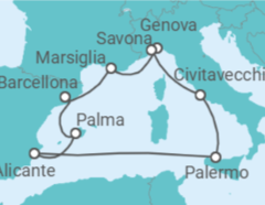 Itinerario della crociera Francia, Spagna, Italia - Costa Crociere