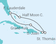 Itinerario della crociera Isole Vergini statunitensi, Portorico, Bahamas - Holland America Line