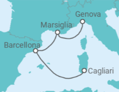 Itinerario della crociera Francia, Spagna - Costa Cruceros