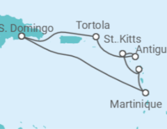 Itinerario della crociera Martinica, Guadalupa, Saint Kitts e Nevis, Antigua E Barbuda, Isole Vergini britanniche - Costa Crociere