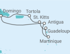 Itinerario della crociera Antigua E Barbuda, Martinica, Guadalupa, Saint Kitts e Nevis, Isole Vergini britanniche Bevande Incluse - Costa Crociere