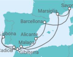 Itinerario della crociera Spagna, Portogallo, Gibilterra, Francia - Costa Cruceros