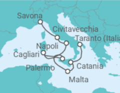 Itinerario della crociera Italia, Malta - Costa Crociere
