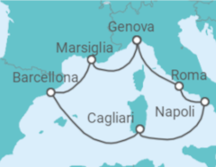 Itinerario della crociera Italia, Francia, Spagna - Costa Crociere
