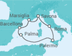 Itinerario della crociera Francia, Spagna, Italia - Costa Crociere