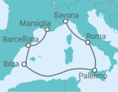 Itinerario della crociera Spagna, Italia - Costa Cruceros