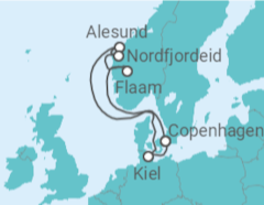 Itinerario della crociera Crociera ai Fiordi Norvegesi + Soggiorno ad Amburgo - MSC Crociere