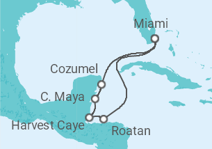 Itinerario della crociera Crociera Honduras e Messico + soggiorno a Miami - NCL Norwegian Cruise Line