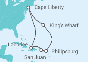Itinerario della crociera Crociera Bermuda e Portorico + soggiorno a New York - Royal Caribbean