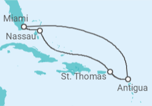 Itinerario della crociera Bahamas, Isole Vergini statunitensi, Antigua e Barbuda + Soggiorno a New York e Miami - Celebrity Cruises