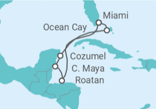 Itinerario della crociera Crociera Honduras, Messico + Soggiorno a New York e Miami - MSC Crociere