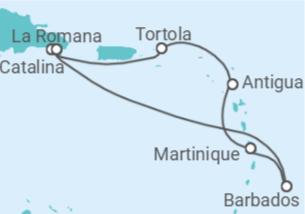 Itinerario della crociera Crociera nei Caraibi + soggiorno a La Romana (Bevande incluse) - MSC Crociere