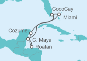 Itinerario della crociera Crociera Honduras e Messico + Hotel a Miami - Royal Caribbean