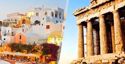 Atene e Santorini in aereo e con auto a noleggio