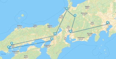 Tokyo, Nagoya, Takayama, Kanazawa, Kyoto, Hiroshima, Miyajima e Osaka